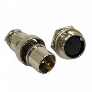M16 2W Reverse Gender Mic Plug And Socket Connector GX16F-2P