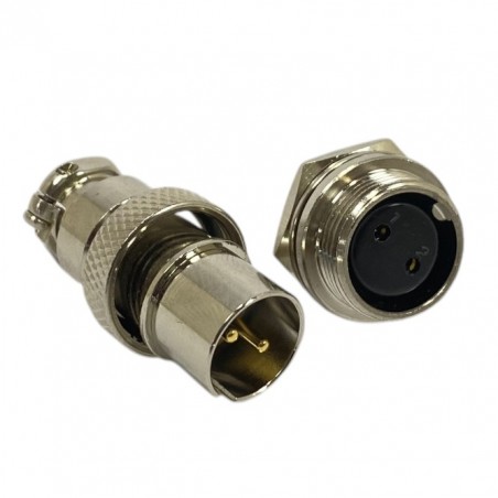 M16 2W Reverse Gender Mic Plug And Socket Connector GX16F-2P - GeeWiz