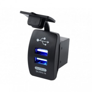 Dual USB 3.0 5.3V 3.1A Qc Car Phone Charger Blue Light DS2013-L