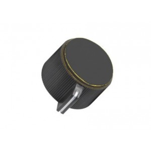 KNOB BLACK PLASTIC WITH BLACK TOP 19mm KN113-B-BK