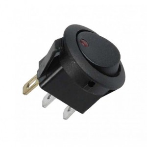 Round Rocker Switch Spst W/LED Red - Debulk KCD1-8-101NE