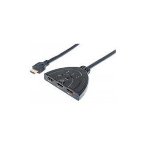 Manhattan 207423 3-Port HDMI Switch HDMI 1.3 Integrated Cable