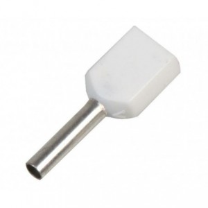 BOOT LACE FERRULE TWIN ENTRY WHITE 0.5mm TE0508WT