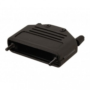 Black Plastic Cover For 25W D-SUB Connector - Thumb Screws YDLB25P-BK