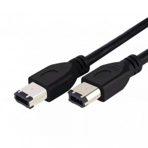IEEE1394 LEAD 6WAY PLUG TO PLUG 1M BLACK NYLON MESH 1m FW-66-GT-1