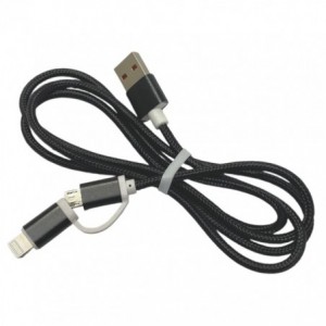 USB INTERFACE TO MICRO USB &amp; IOS 2M BRAIDED 170385-BRAIDED
