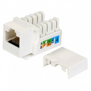 RJ45 Keystone C5E Horizontal 180' White 8W8PKC5E