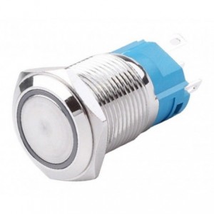 PUSH BUTTON SWITCH 1xNO/NC SPDT 5A 12V M22 D25 L35 LATCHING YELLOW LAS3-22F-W11EL-YL