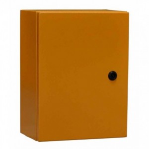 STEEL ENCLOSURE ORANGE LOCKABLE 1-KEY HOLE 250x200x150mm ENCL-XJBS-2520/150