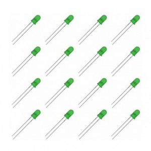 LED 5mm GREEN DIFFUSE ROUND FLANGELESS 600mcd - 1K/BAG 190687