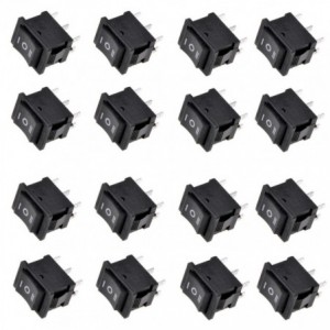 ROCKER SWITCH DPDT (ON)-OFF-(ON) 33x25mm - 50/BOX KCD2-3-223