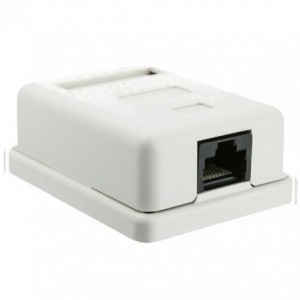 RJ45 SURFACE BOX CAT5e WHITE SINGLE PORT SA8P8C5S