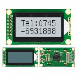 LCD DISPLAY MODULE 2x8 5VDC 2L 8CH 58.5x32.5mm LCD0802-5V