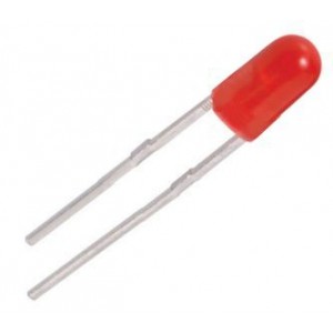 FLANGELESS 3mm LED 3mm DI-RD RND 40mcd 35-DEG - DEBULK CZ302URCWB