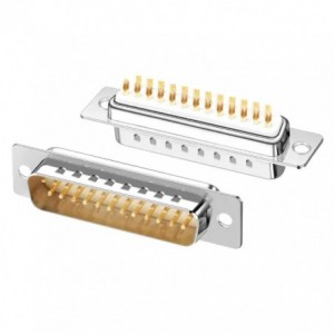 Plug D-SUB 25W Pcb Straight Metal Solder Pins 25MDMSOL