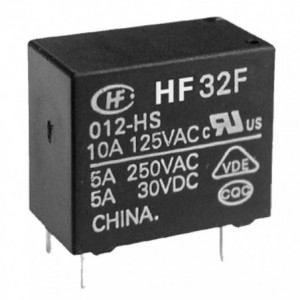 Pcb Mount Relay Spdt 12VDC Coil 3A 250VAC Rect 5PIN HF32FA / 012-Z2