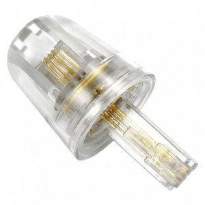ROTATING RJ9 4P4C TEL COMS MODULAR CONNECTOR 20mm STUD 4P4CR