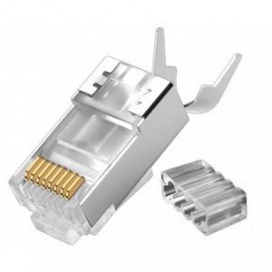 Modular Plug 8W RJ45 CAT7 Connector Shielded Chrome 8W8PSC2A
