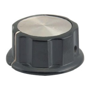 KNOB SILVER WITH MARKER 45x21mm 6.4mm HOLE S8863-SL