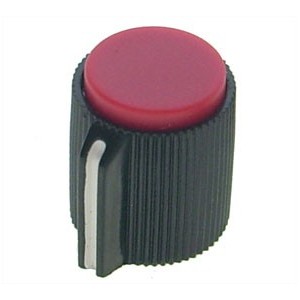 KNOB PLASTIC RED SCR LINE 13x13x6.4 KN113-C-RD