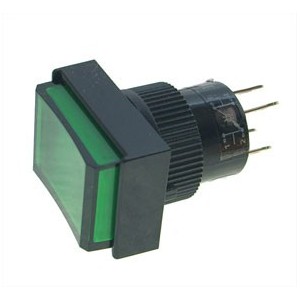 Illumin Push Butt Switch Green Dpst 250V 3A AD16J-22Z JG220V
