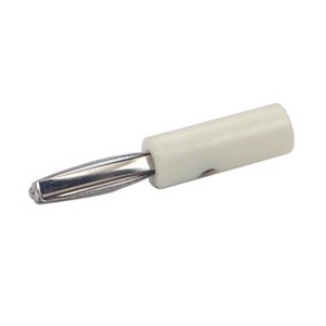 PLUG BANANA 4mm WHT RND CLAMP - VARIOUS SHAPE * K296092-WT