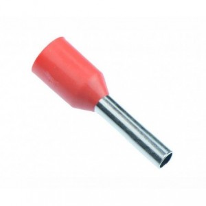 BOOT LACE TERMINAL RED 1mm2 L10mm-MPQ100 EVN1010