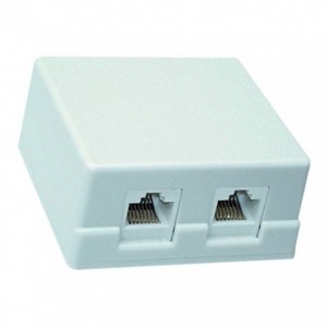 Wall Mount Dual RJ45C White Network Box CAT6 6BX-U2XA6