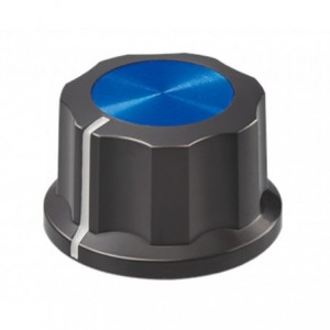 KNOB PLA BLU HEX LIN 20x12x6.4 S8859-BLUE