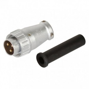 Circular Power Conn M22 3W Plug IN-LINE M595715B