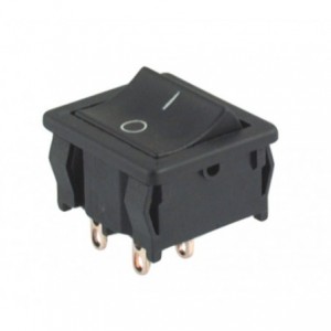 ROCKER SWITCH DPST 19x22 BK 6A SOL B1020
