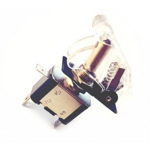 Toggle Switch Illuminated White With Clear Safty Cover MY-T101-WT-CL