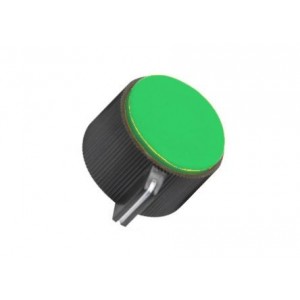 KNOB BLACK PLASTIC WITH GREEN TOP 19mm KN113-B-GR