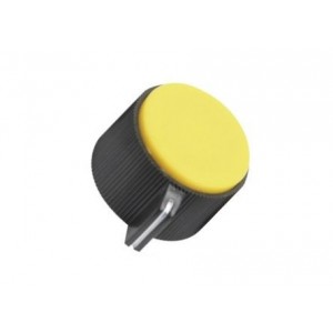 KNOB BLACK PLASTIC WITH YELLOW TOP 19mm KN113-B-YL