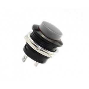 PUSH BUTTON BLACK NO 19mm 3-6A R13-507-BLACK