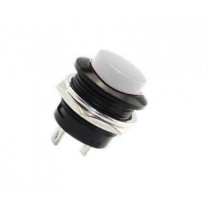 PUSH BUTTON WHITE NO 19mm 3-6A R13-507-WHITE