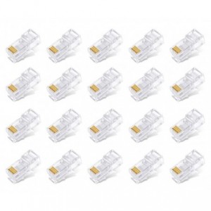 RJ45 Modular Plug Connector 3 Prong 8P8C CAT6E - 100P/BAG MOD-CON/RJ45C