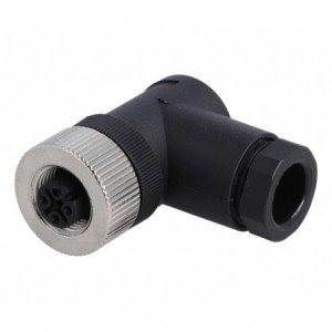 4W Solder Type Socket R/A Inline M12 Sensor Conn Assy PB-M12A-04P-FF-SR7001-00A(H)