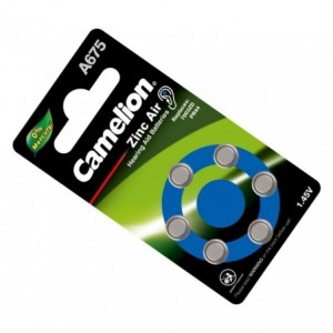 COIN BATTERY ZINC-AIR 1.45V 0.56Ah 11.6x5.4mm - 6P/CARD A675-BP6
