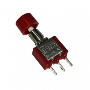 P/B SWITCH NO MOM (ON) SOL-TAG WITH RED CAP10mm DS-612