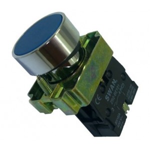 22mm PUSH BUTTON FLUSH BLUE 220VAC NO PB-ADP2-BA61