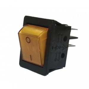 Illuminated Rocker Switch Dpst 4P 250V 15A KCD2-2-202N Yl