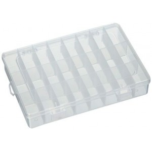ABS ENCLOSURE CLEAR 24-COMPARTMENT 190x130x36mm 181203