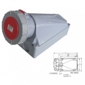 84mm INDUSTRIAL SOCKET 63A 3P+E 3P IP67 380V IPS-CE-1352