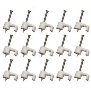 FLAT NAIL IN SADDLE 12mm WHITE - 100/BAG CC-F12 WHITE