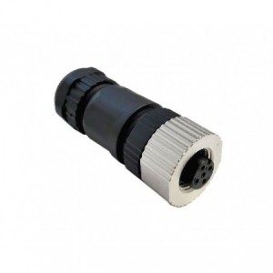 3W Solder Type Socket Inline M12 Sensor Conn Assy PB-M12A-03P-FF-SL7001-00A(H)