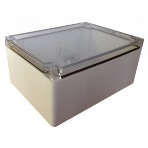 IP65 ABS ENCLOSURE CLEAR LID 120x80x55 GREY ENL120806C