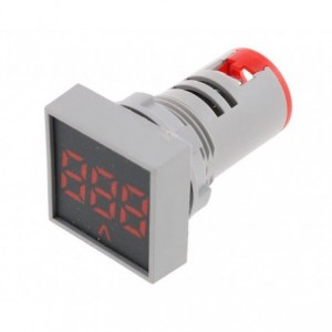 VOLTMETER INDICATOR SQU 500VAC 22mm RED PL-ND22-SQ-500A-R