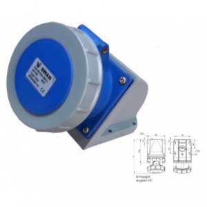 59mm INDUSTRIAL SOCKET 32A 2P+E 3P IP67 220V-250V IPS-CE-1232