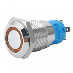 PUSH BUTTON SWITCH 1xNO/NC SPDT 5A 12V M19 D22 L35 LATCHING AMBER - DEBULK LAS3-19F-W11EL-ABMER